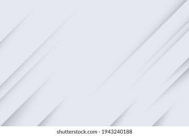Recortes de papel blanco. Fondo con cortes diagonales en una hoja en blanco. Fondo de rayas decorativas con elementos geométricos realistas. Ilustración vectorial para sitio web, fondo de pantalla, impresión textil, icono.