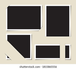 Cuts in the paper for attaching a photo template. Vector illustration