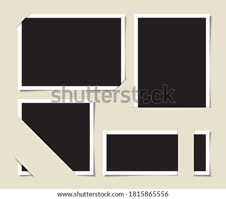 Cuts in the paper for attaching a photo template. Vector illustration