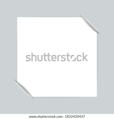 Cuts in the paper for attaching a photo template. Vector illustration