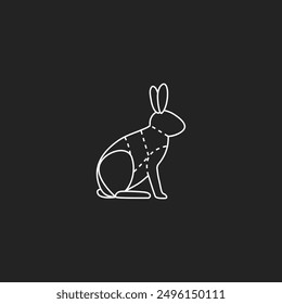 Cuts of rabbit flat vector design