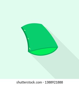 Cutted aloe leaf icon. Flat illustration of cutted aloe leaf vector icon for web design