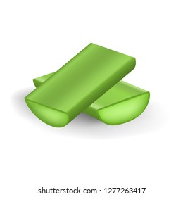 Cutted aloe vera icon. Realistic illustration of cutted aloe vera vector icon for web design