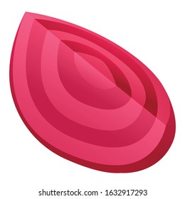 Cutted beet icon. Cartoon of cutted beet vector icon for web design isolated on white background