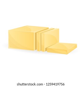 Cutted butter icon. Cartoon of cutted butter vector icon for web design isolated on white background