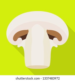 Cutted champignon icon. Flat illustration of cutted champignon vector icon for web design