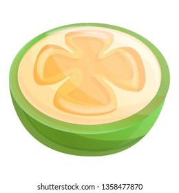 Cutted feijoa icon. Cartoon of cutted feijoa vector icon for web design isolated on white background