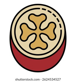 Cutted feijoa icon. Outline cutted feijoa vector icon color flat isolated