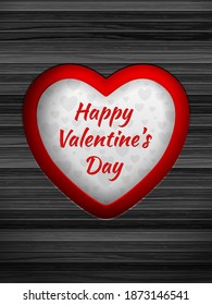 Cutted heart shape background. Vector illustration.