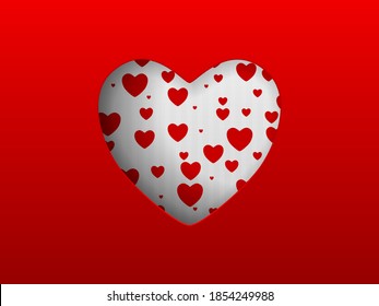 Forma de corazón recortada con sombra del fondo del papel.