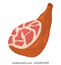 Vector de dibujos animados de iconos de jamón cortados. Carne españa de pescado. Animales de granja