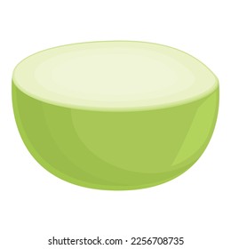 Vector de dibujos animados de iconos de kohlrabi cortados. Alimentos saludables. Planta orgánica