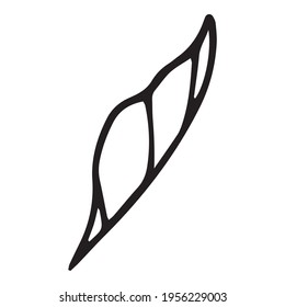Cutted leaf icon. Hand drawn and outline illustration of Cutted leaf vector icon for web design