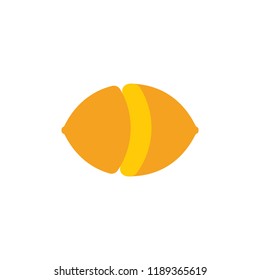 cutted lemon simple symbol logo vector