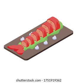Cutted lobster icon. Isometric of cutted lobster vector icon for web design isolated on white background