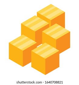 Cutted mango cubes icon. Isometric of cutted mango cubes vector icon for web design isolated on white background