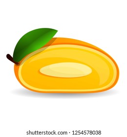 Cutted mango icon. Cartoon of cutted mango vector icon for web design isolated on white background
