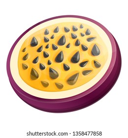 Cutted maracuja icon. Cartoon of cutted maracuja vector icon for web design isolated on white background