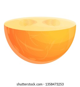 Cutted melon icon. Cartoon of cutted melon vector icon for web design isolated on white background