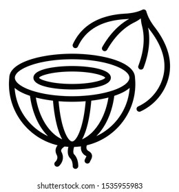 Cutted onion icon. Outline cutted onion vector icon for web design isolated on white background