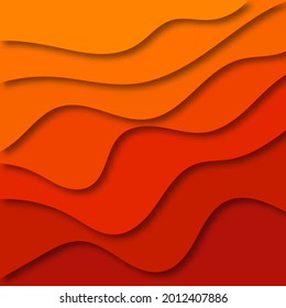 Cutted paper background. Abstract realistic paper decor for design with cardboard texture of wavy pink layers. 3d Relief. The art of carving. Vector illustration. Cover layout design template.