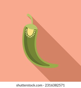 Cutted paprika icon flat vector. Sweet pepper. Organic ripe