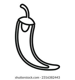 Vector de contorno de icono de paprika recortado. Dulce pimienta. Hueco orgánico