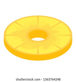 Cutted pineapple piece icon. Isometric of cutted pineapple piece vector icon for web design isolated on white background