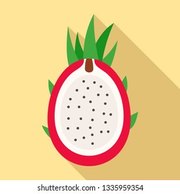 Cutted pitaya icon. Flat illustration of cutted pitaya vector icon for web design