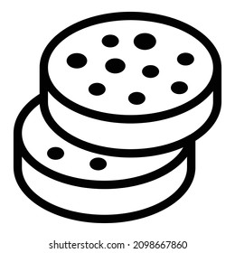 Cutted sausage icon. Outline cutted sausage vector icon for web design isolated on white background