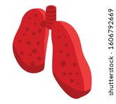 Cutted section lungs icon. Isometric of cutted section lungs vector icon for web design isolated on white background