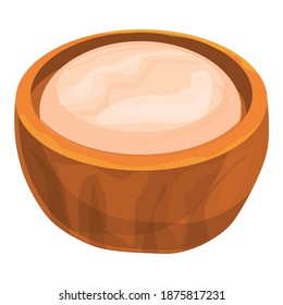 Cutted Shea Tree Nut Icon. Cartoon Of Cutted Shea Tree Nut Vector Icon For Web Design Isolated On White Background