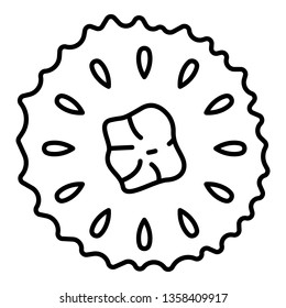 Cutted soursop icon. Outline cutted soursop vector icon for web design isolated on white background