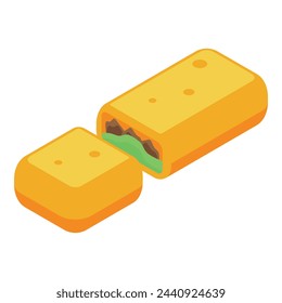 Icono de rollo de muelle cortado vector isométrico. Menú chino. China comida