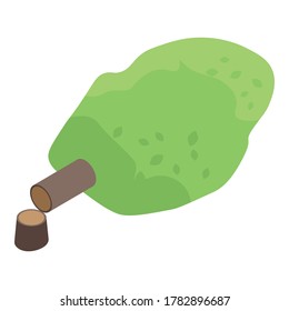 Cutted tree icon. Isometric of cutted tree vector icon for web design isolated on white background