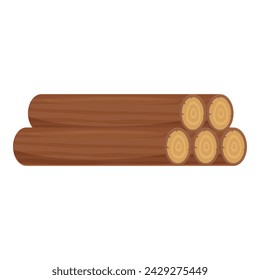 Árbol cortado listo para el vector de dibujos animados de icono de papel. Proceso de fábrica. Material de trabajo