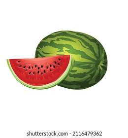 Cutted watermelon icon cartoon vector. Slice fruit. Summer food