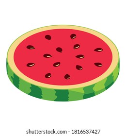 Cutted watermelon icon. Isometric of cutted watermelon vector icon for web design isolated on white background
