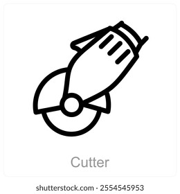 Cutter and blade icon concept