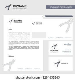 Cutter Business Letterhead, Envelope and visiting Card Design vector template