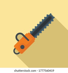 Cutter chainsaw icon. Flat illustration of cutter chainsaw vector icon for web design