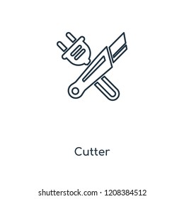 Cutter concept line icon. Linear Cutter concept outline symbol design. This simple element illustration can be used for web and mobile UI/UX.