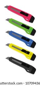 cutter different color set realistic vector illustration isolated