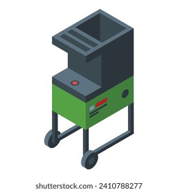 Cutter edger shredder icon isometric vector. Agriculture equipment. Saw power