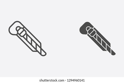 Cutter filled and outline vector icon sign symbol