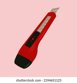 Dibujo vectorial plano de corte. Dibujo vectorial de la cartografía roja de corte cutáneo para diseño gráfico y elemento decorativo