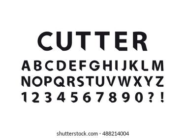 Cutter Font , vector illustration