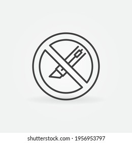 Cutter Forbidden vector thin line concept round icon or design element