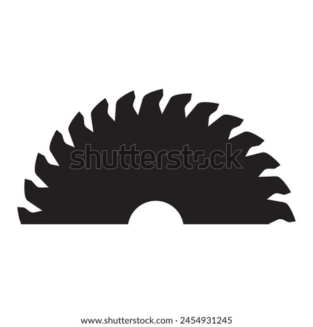 Cutter half icon, silhouette, vector. Saw blade half icon. Circular saw blade isolated on white background. Saw Wheel icon design. Vector illustration