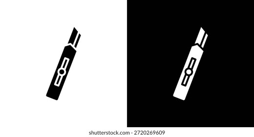 Icono de cortador. Icono de diseño plano simple en blanco y negro